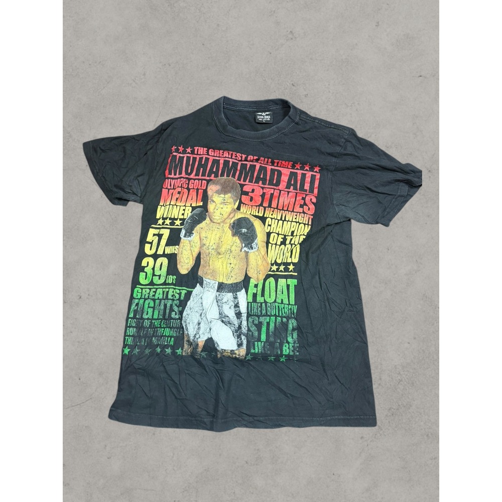 Flying Horse Muhammad Ali Graphic T-Shirt Mens Large Black Rasta Boxing Tee